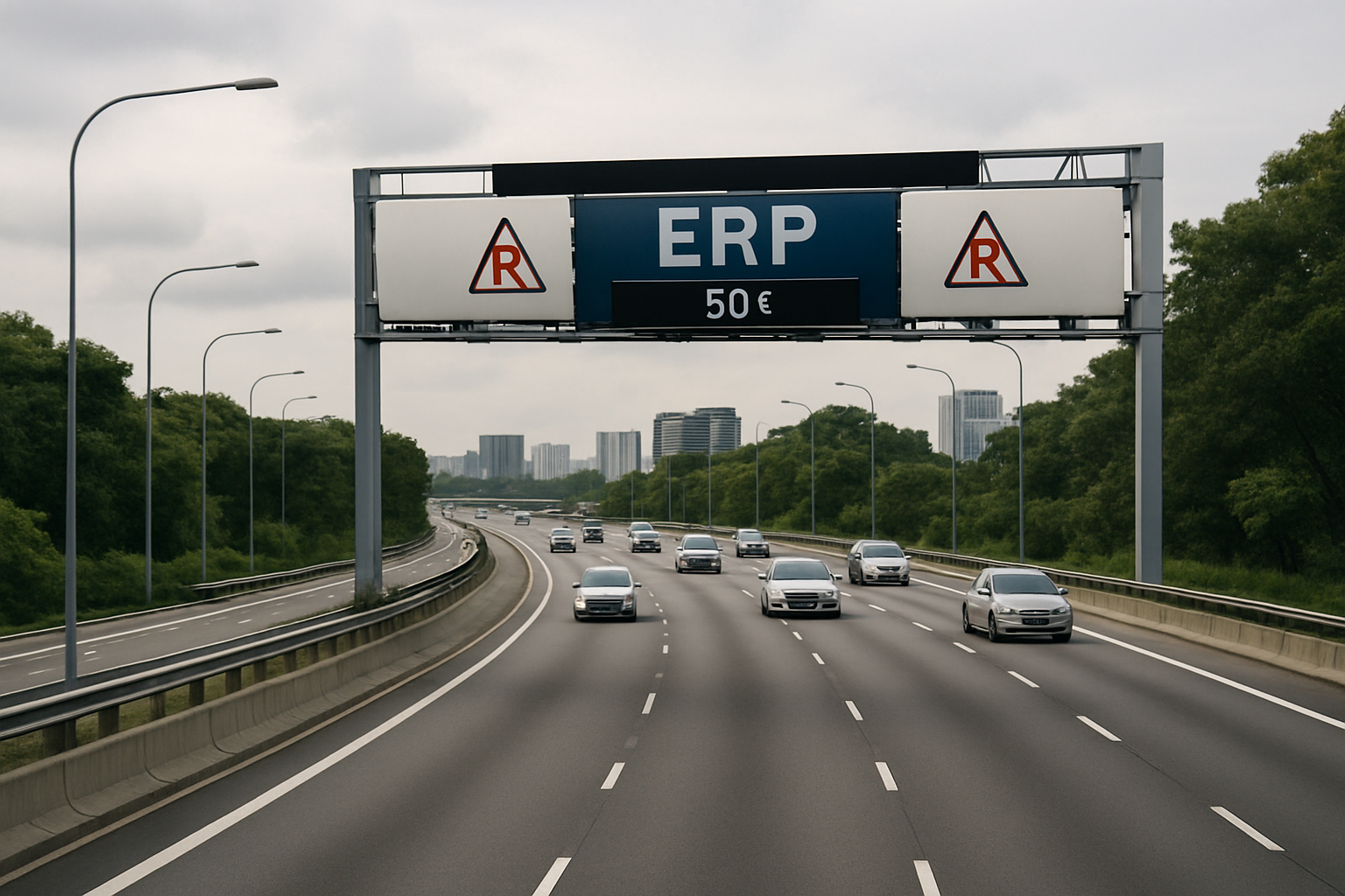 Modern expressway with electronic road pricing